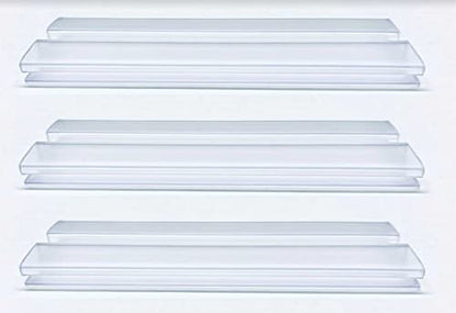 DistinctAndUnique Clear PVC Hinge Piano Style for 3/16" (4.5mm) Material, 12 Inch, 3 Pack No Screw or Glue Plastic Aquarium Lid Hinges for Plexiglass Panels, Golf Cart Windshield Hinge Acrylic Panels