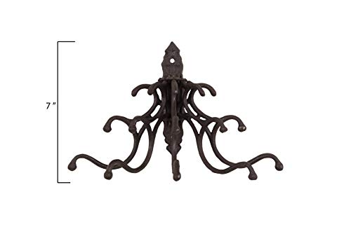 Creative Co-Op Antique Cast Iron Wall Hooks in Rust Finish - color: Rust
