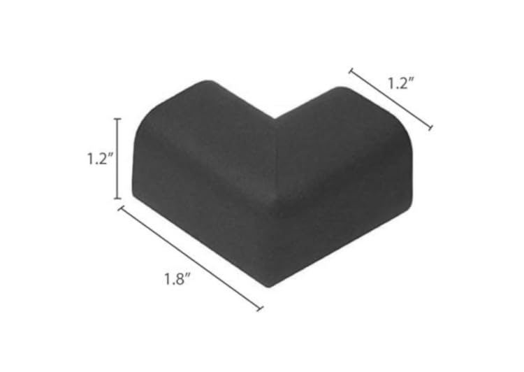 KidKusion 4-Piece Safety Corner Cushion, Black, Child Proofing Corner Guard, Made in USA, Child Safety, Home Furniture Safety Bumper, Baby Proof Table Protector, 4 Count (Pack of 1)