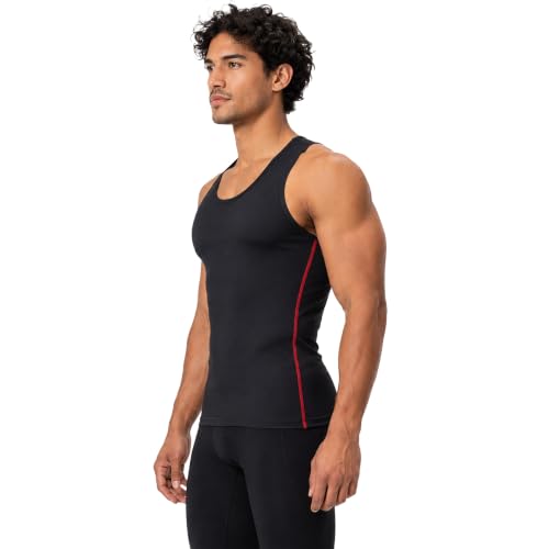 DEVOPS 3 Pack Men's Muscle Dry Fit Compression Tank Top Sleeveless Shirt - color: Black / Black / Black, size: X-Large