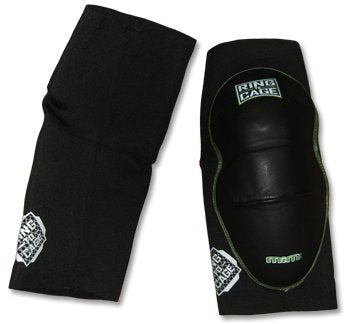 Ring to Cage Deluxe MiM-Foam Elbow Pads - Leather for Muay Thai, MMA, Kickboxing, Stand up, - size: Large