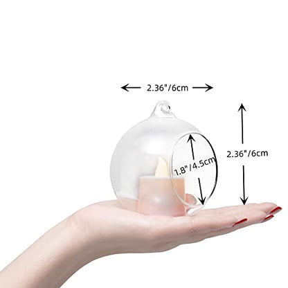 Hanging Glass Candle Holder, Globe Glass Tea Light Holder, Hanging Glass Vase, Flower Plants Terrarium, Glass Orbs Container, Micro Landscape DIY for Home, Office, Wedding (2.36" 12Pcs) - color: 2.36"12pcs