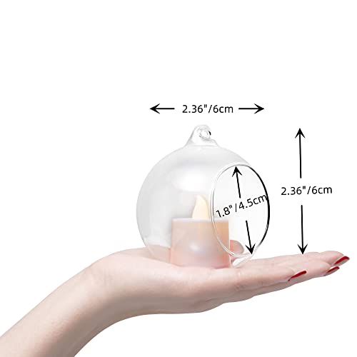Hanging Glass Candle Holder, Globe Glass Tea Light Holder, Hanging Glass Vase, Flower Plants Terrarium, Glass Orbs Container, Micro Landscape DIY for Home, Office, Wedding (2.36" 24Pcs) - color: 2.36"24pcs