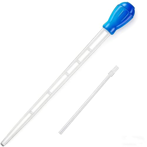 27.7IN Extra Long Blue Turkey Baster for Aquarium, 50ml Fish Tank Cleaning Siphon Aquarium Water Changer, Aquarium Waste Remover