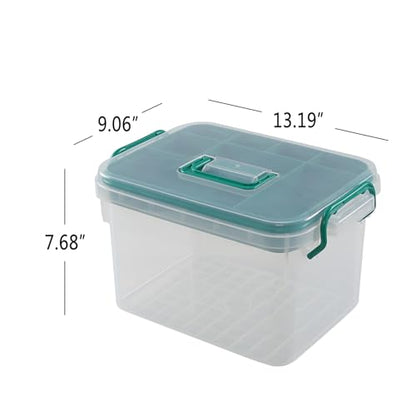 Clear First Aid Box Organizer with Compartments, Plastic Family Medical Supplies Storage Box