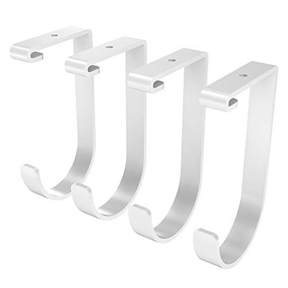 FLEXIMOUNTS 4 Pack Add-On Storage Flat Hooks, White - color: White, size: Flat Hook x 4