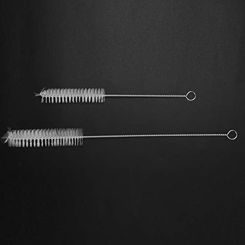 Stainless Steel Cleaning Brush Set with Hook for Fish Tank Aquarium Tube Bottle Cleaner, Pipe Brush Kit 2 Sizes 8in 11.5in