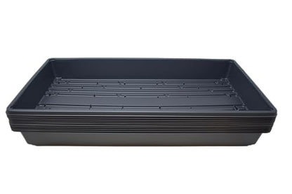 10 Plant Growing Trays (with Drain Holes) - 20" x 10" - Perfect Garden Seed Starter Grow Trays: for Seedlings, Indoor Gardening, Growing Microgreens, Wheatgrass & More - Soil or Hydroponic - size: Drain holes