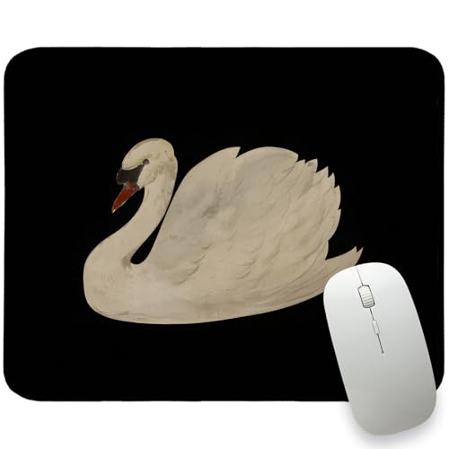 Black and White Swan Mouse Pad, Vintage Retro Swan Mouse Pad, White Gaming Computer Laptop Mat for Desk Office, Swan Gifts for Women Girls 8x10 in - color: White Swan