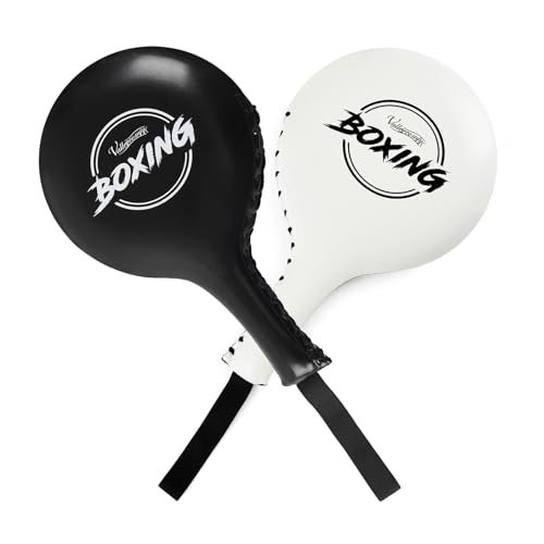 2 Pack Boxing Target Paddles for Taekwondo,MMA,Martial Arts | Kickboxing Striking Target Pads,Punching Kick Pads,Training Paddles - color: White