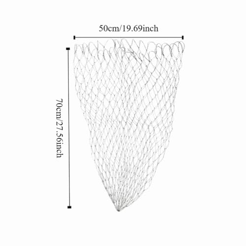‌Fishing Landing Net Replacement Nylon Mesh Catch & Release Net for Bass/Trout - size: 50×70cm
