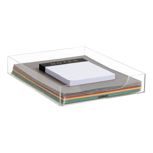 Mind Reader Paper Tray, Desktop Organizer, File Storage, Modern, Office, Acrylic, Clear - size: Paper Tray