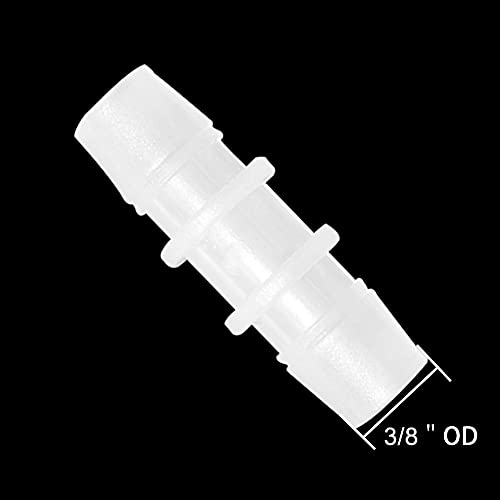Plastic Hose Barb Fitting 3/8" x 3/8" Pipe Connectors Joint Splicer Mender Adapter Union for Aquarium Household Adapters Fuel Gas Liquid Air (Pack of 10) - size: 3/8 Inch-10pcs