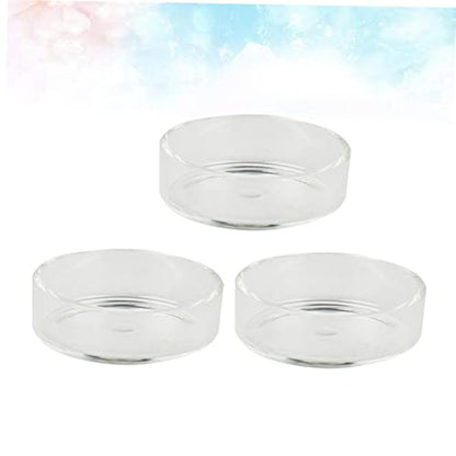 BESPORTBLE 3pcs Round Shrimp Feeding Bowl Aquarium Shrimp Feeder Dish Glass Bowl Crystal Supplies Pet Food - size: Size 1