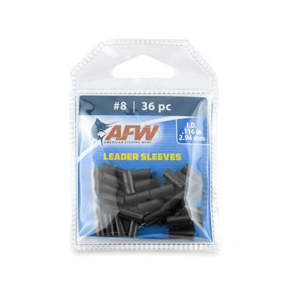 AFW American Fishing Wire Single Barrel Crimp Sleeves, Size #8/.116", Black, 36 pc