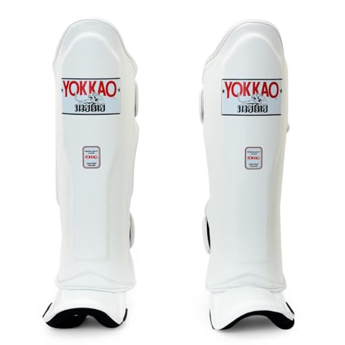 YOKKAO Matrix Muay Thai Kickboxing MMA Shin Guards with Knee Guards Matrix - White - S