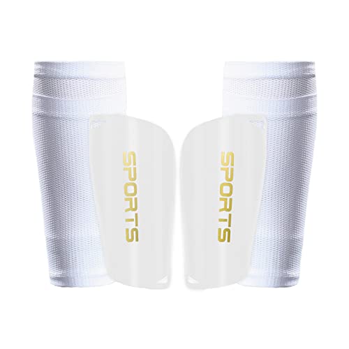 AIMISICAR Kids Youth Soccer Shin Guards for 3-15 Years Old, Boys & Girls - color: White, size: L ( 4'7" - 5'8" Tall )