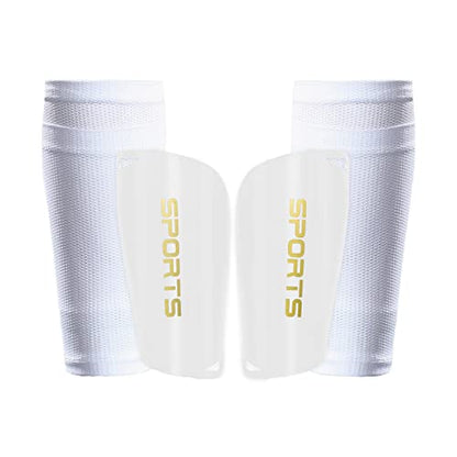 AIMISICAR Kids Youth Soccer Shin Guards for 3-15 Years Old, Boys & Girls - color: White, size: L ( 4'7" - 5'8" Tall )