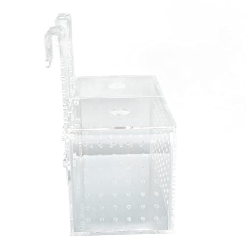 Fish Breeding Isolation Box, Acrylic Aquarium Hatchery 17x9x10cm, Transparent with Hook Installation - Easy Observation, Secure Lid Design, Suitable for Small Fish Tank (20 * 10 * 11CM) - size: 20*10*11CM
