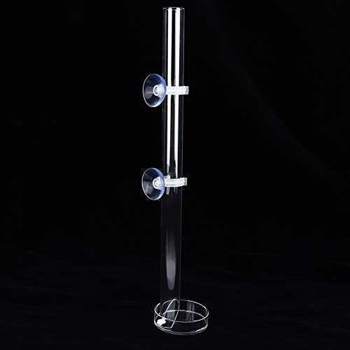 Shrimp Feeding Tube and Dish Set,Acrylic Shrimp Feeder Tube Feeding Dish Bowls for Fish Aquarium Shrimp Fish, with 2 Suction Cups,Fish Feeding Supplies(Tube Length 32cm)