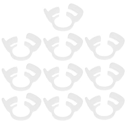M METERXITY 10-Pack Double Gripping Nylon Hose Clamps, 3/8" 9.1-10.2mm Double Snap Grip Adjustable Ratcheting Clamps for Connecting/Fastening/Sealing Hose/Pipes/Tubing Clamp [White] - size: 3/8"