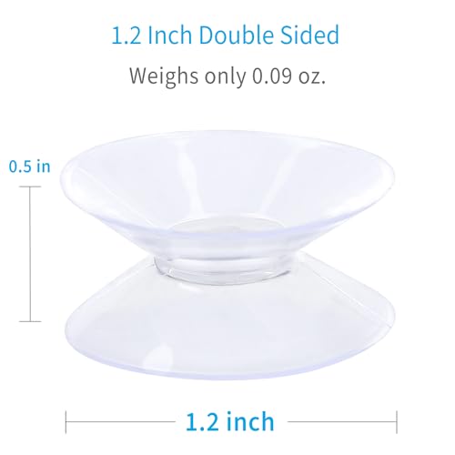Pawfly 20 Pack Double Sided Suction Cups 1.2 Inch Clear PVC Plastic Sucker for Glass Table Mirror
