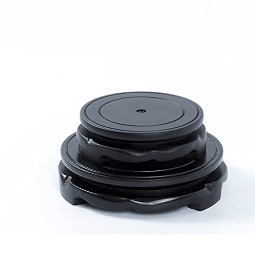 Plant Pedestal Stand Round Bonsai Base Teapot Ceramic Vase Ornaments FishTank Pad Bottom Rotatable Wooden Tray for Home Office Decoration Pedestal Stands for Display