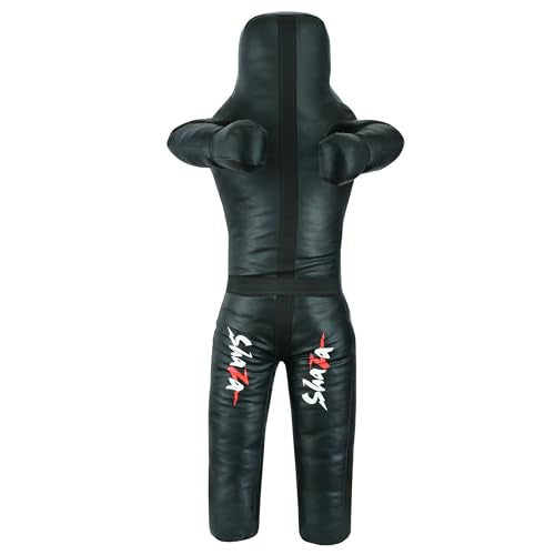 Shaza MMA BJJ Wrestling Throwing Dummy Bag, Durable PU Leather, Unfilled - size: 48 inch | 120 cm