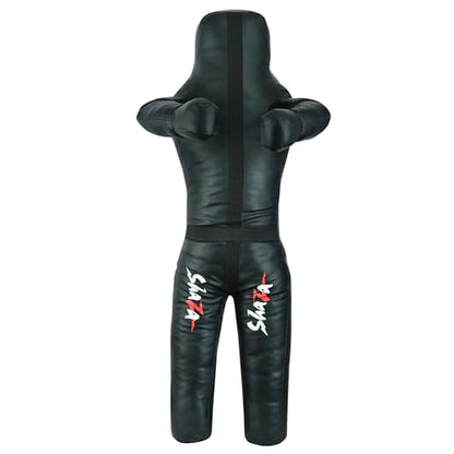 Shaza MMA BJJ Wrestling Throwing Dummy Bag, Durable PU Leather, Unfilled - size: 48 inch | 120 cm