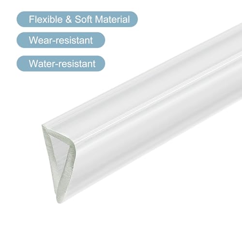 uxcell U Channel Edge Trim, 8.2ft Length Soft Rubber Guard Seal Strip Edge Protector Fit for 6-7mm Edge, (19/32" W x 25/64" H) Clear - size: 19/32"x 25/64"x 8.2ft
