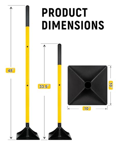 10"x10" Steel Tamper with 48" Handle, Heavy Duty Hand Compactor Tool for Leveling Soil, Gravel, Sand, Asphalt, Ground, Paver, Driveway, Garden, Yard and Blacktop Repair