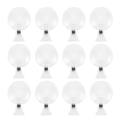 Veggie Clip Aquarium, Feeding Tool Suction Cup Clip, Seaweed Plant Suction Cup Clip, Clear Resin Suction Cups W/Clips, 1.73Inch 12 Pcs