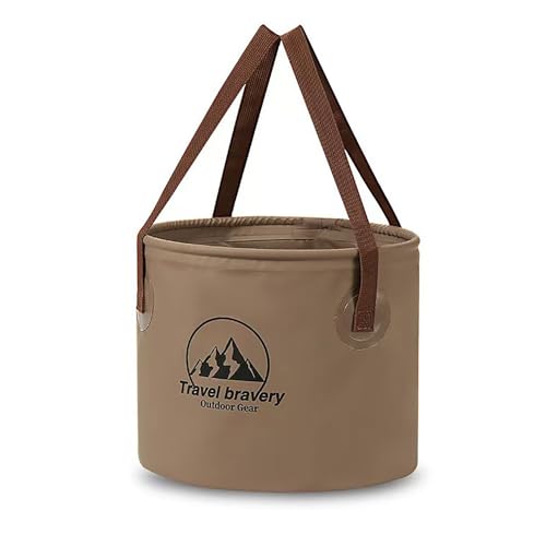 Collapsible Bucket，Folding Bucket，Suitable for Camping Fishing Hiking Gardening car Washing(Coffeecolour, 20L) - color: Coffeecolour, size: 20L