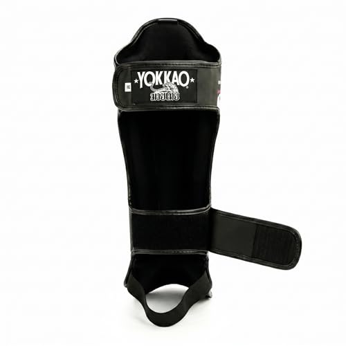 YOKKAO Microfiber Shin Guards - A-Grade Thai Microfiber | Multi-Layer Foam | Single-Shell Wrap | Produced at YOKKAO Factory, Thailand | S-L - color: Black Sharknado ll, size: Small