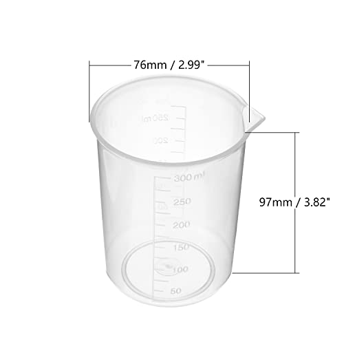 Othmro Measuring Cup 250ml Plastic Graduated Beaker Transparent for Lab Kitchen Liquids 2pcs - color: 250ml 2Pcs