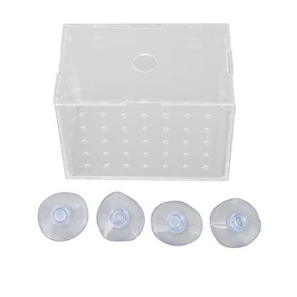 Fish Breeder Box, Aquarium Fish Breeding Box, High Transparency Acrylic Hatchery Incubator Tank with Suction Cups for Baby Fish Shrimp Clownfish Isolation and Rearing (11 * 7 * 8CM) - size: 11*7*8CM