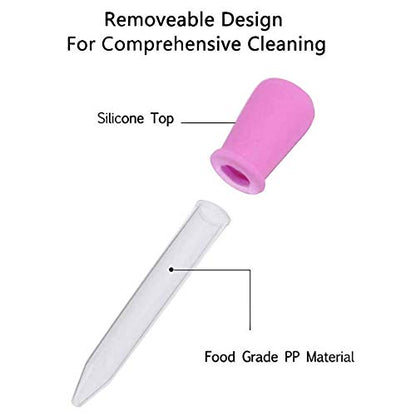 5ml Liquid Droppers Medicine Silicone and Plastic Pipettes Eye Dropper with Bulb Tip for Kids Candy Molds (8 Pack）