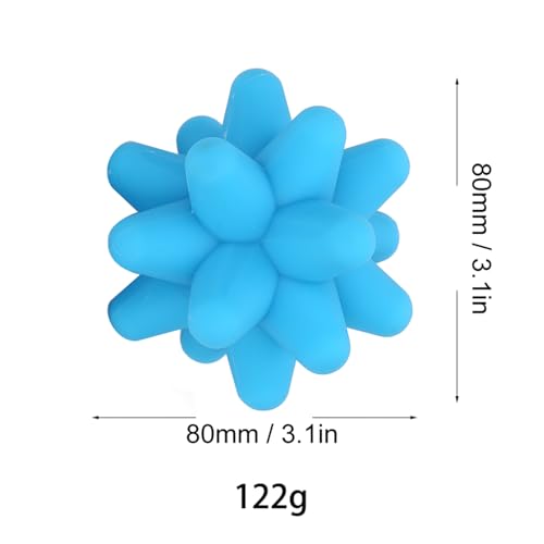 1PCS Spiky Massage Ball, 80mm Silicone Trigger Point Massage Ball, Blue Fascia Balls for Reaction Training, Massage