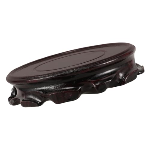 FRCOLOR Wooden Plant Stand Pot Base Display round Solid Wood Carved Pedestal 10cm Inner Diameter 2.5cm Height for Vase Bonsai Teapot Indoor Home Décor