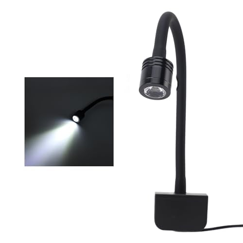 Omabeta LED Aquarium Clamp/Holder On Light High Brightness for 3‑6 Gallons Fish Tank, Small Clamp Aquarium Light for Freshwater Saltwater Aquariums, Aluminum Alloy, Silicone Soft Tube (White)