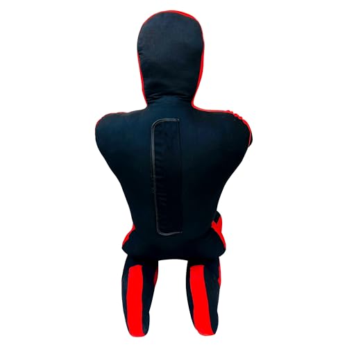 DALLX MMA Grappling Dummy BBJ Wrestling Brazilian Jiu Jitsu Punching Bag Judo Karate Throwing Boxing Fighting Dummy Self Defense Sitting Position – UNFILLED - color: BLACK RED, size: 5FT