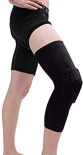 Breathable Basketball Shooting Sport Safety Kneepad Honeycomb Pad Bumper Brace Kneelet Protective Knee pads rodilleras - color: Black, size: Small