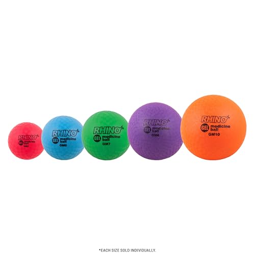 Champion Sports Rhino Gel Filled Medicine Ball – Durable, Soft Grip Weighted Ball for Strength, Cardio, & Rebounder Training – Multiple Weights for Home Gym & Fitness - style: 8 LB Medicine Ball (Purple)