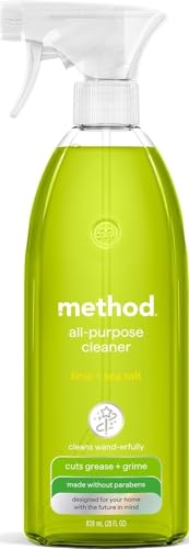 method All-Purpose Cleaner Spray, Lime + Sea Salt, 28 fl oz | Cuts Grease & Grime on Counters, Glass, Sealed Wood & Floors, for Kitchen & Bathroom, Controlled Mist, Streak Free - size: 28 Fl Oz (Pack of 1)