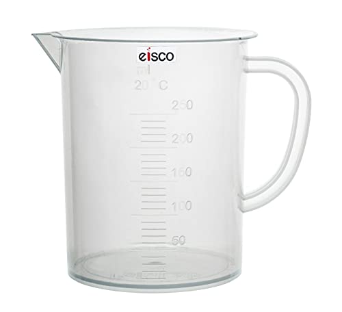 EISCO Plastic Pitcher, 250mL - Molded Graduations - Chemical Resistant & Autoclavable Polypropylene - Measuring Jug