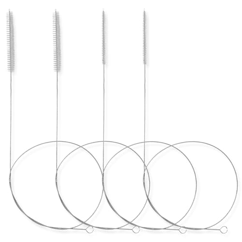 40 Inches Extra Long Straw Cleaner Brush - Long Pipe Cleaners, Long Tube Cleaning Brush for Cleaning Straw, PVC Keg Lines, Kegerator, Feeding Tube, Sunroof Drain (4PCS, White)