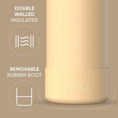 Hydrapeak 32oz Sport Insulated Water Bottle with Straw Lid, Leak & Spill Proof, Keeps Drinks Cold for 24 Hours, Hot for 12 Hours, Premium Stainless Steel Water Bottles (32oz, Creamsicle) - color: Creamsicle