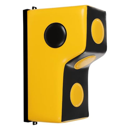 Wall Mount Punching Bag – Space-Saving Boxing Training Equipment for Hooks, Uppercuts & More (15.7x11.8x27.5in) - Durable PU, EVA, Steel Design for Home Gym - color: Yellow