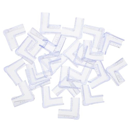 GLEAVI 25pcs Fish Tank Glass Edge Guards, L-Shaped Corner Protectors for 10mm Aquarium Edges, Anti-Collision Corner Covers for Furniture Safety and Babyproofing