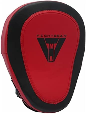 TMA Curved Focus Pads Mitts,Hook and Jab,Punch Bag Kick Boxing Muay Thai MMA US - color: Red